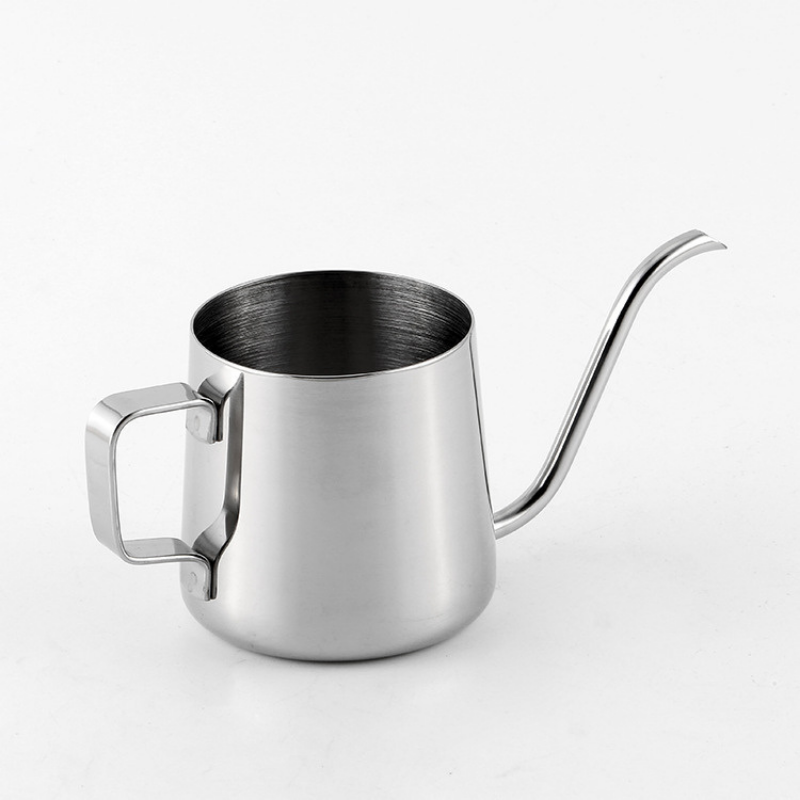 Minimalist Gooseneck Drip Kettle | 350ml Brushed Satin Steel | Specialty Coffee Water Pot