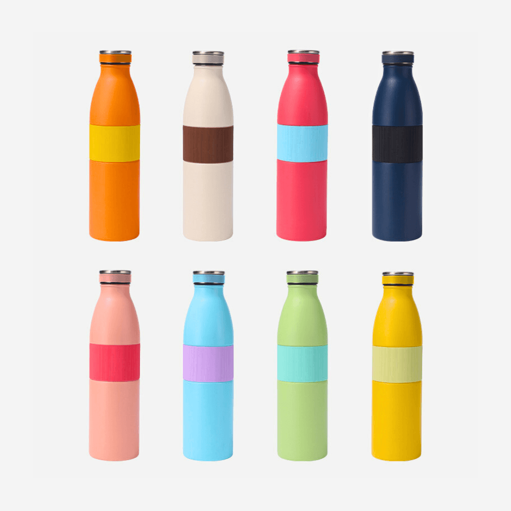 650ml Thermal Sports Flask | Protective Non-Slip Silicone Sleeve | Gym Milk Bottle
