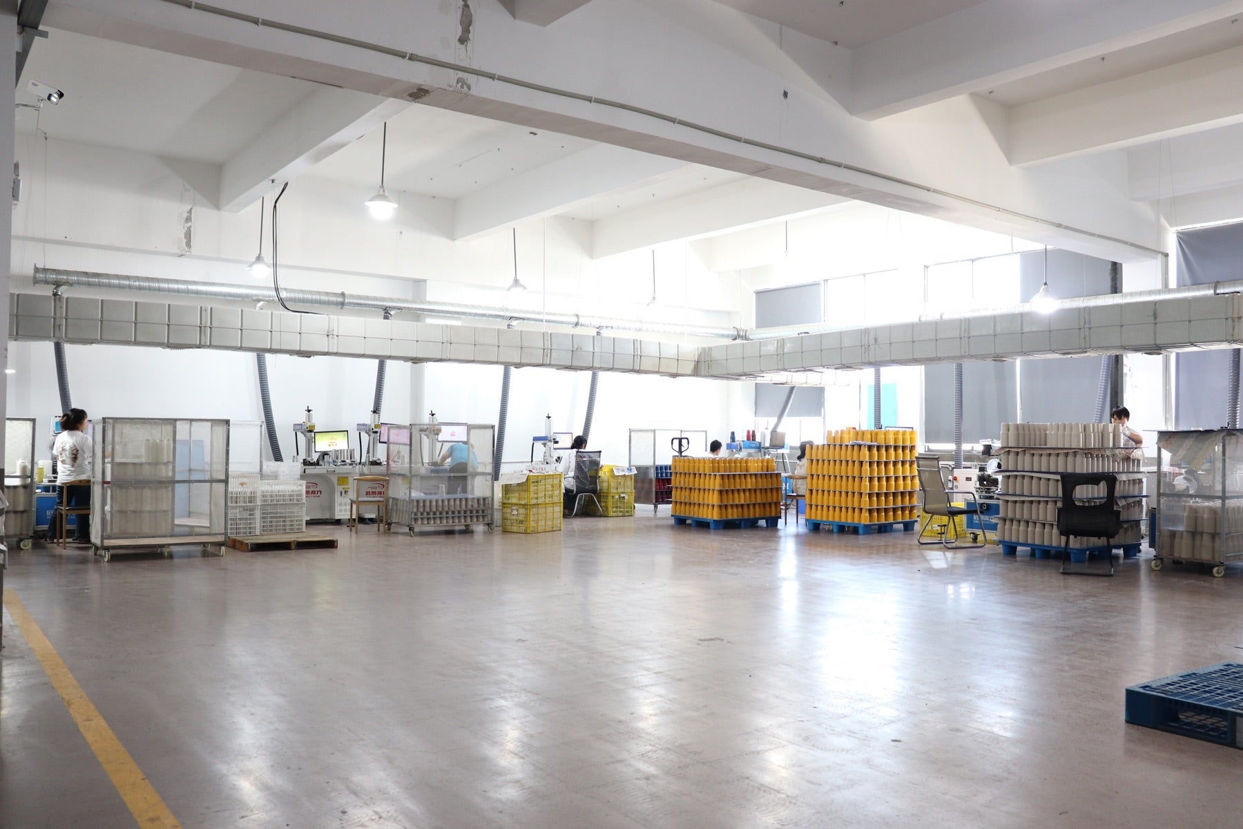 Bright drinkware production workspace