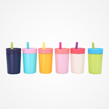 12oz Kids Insulated Tumbler | Spill-Resistant Flexible Straw | Safety Hydration Bottle