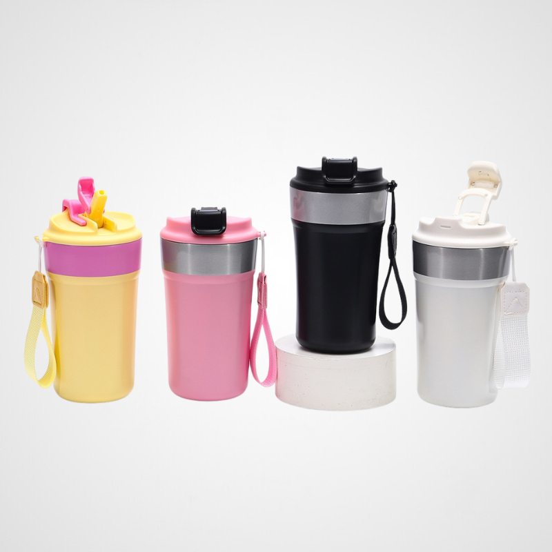 Compact Office Coffee Tumbler | 450ml Double-Wall | Custom Roaster Wholesale
