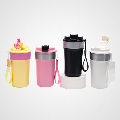 Compact Office Coffee Tumbler | 450ml Double-Wall | Custom Roaster Wholesale