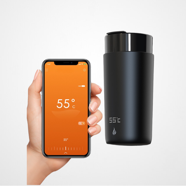 Deluxe Smart Coffee Flask | Wireless Charging Base | High-End Tech Wholesale