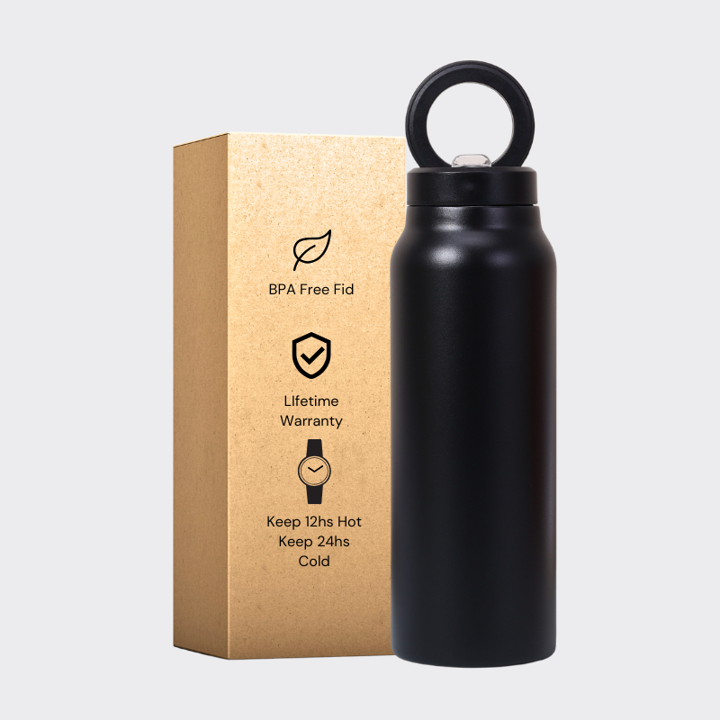 24oz MagSafe Straw Sports Bottle | Pop-Up Mouthpiece & Magnetic Ring Lid | Gym Hydration