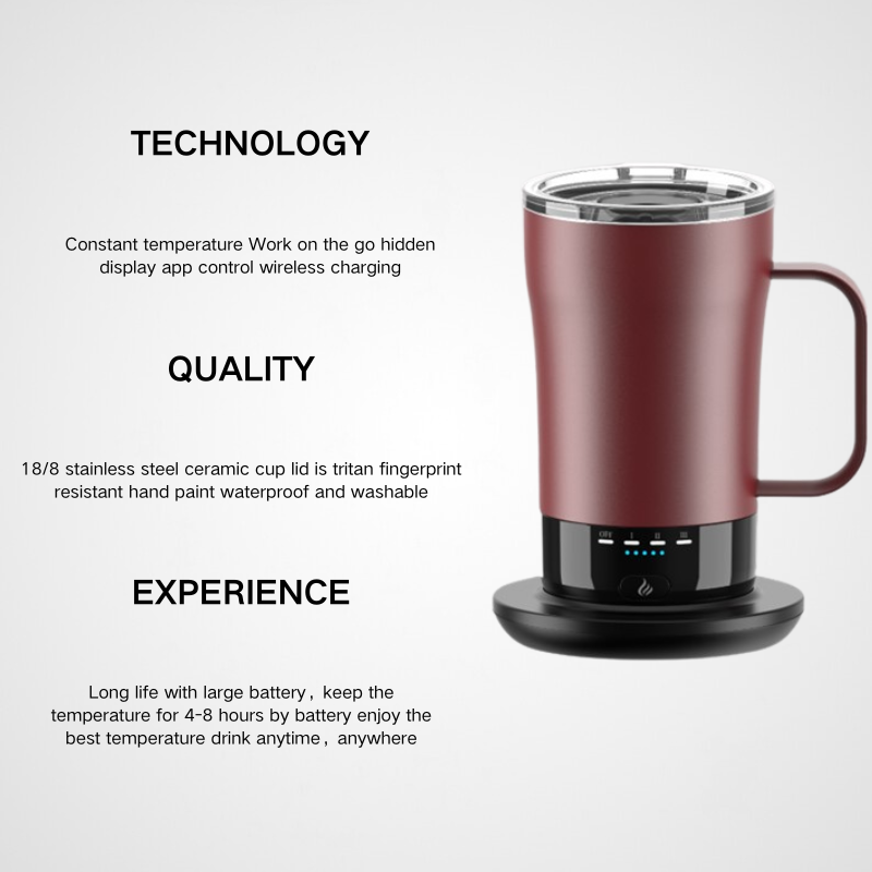 App-Controlled Smart Heated Coffee Mug | 14oz LED Display | High-End Tech B2B