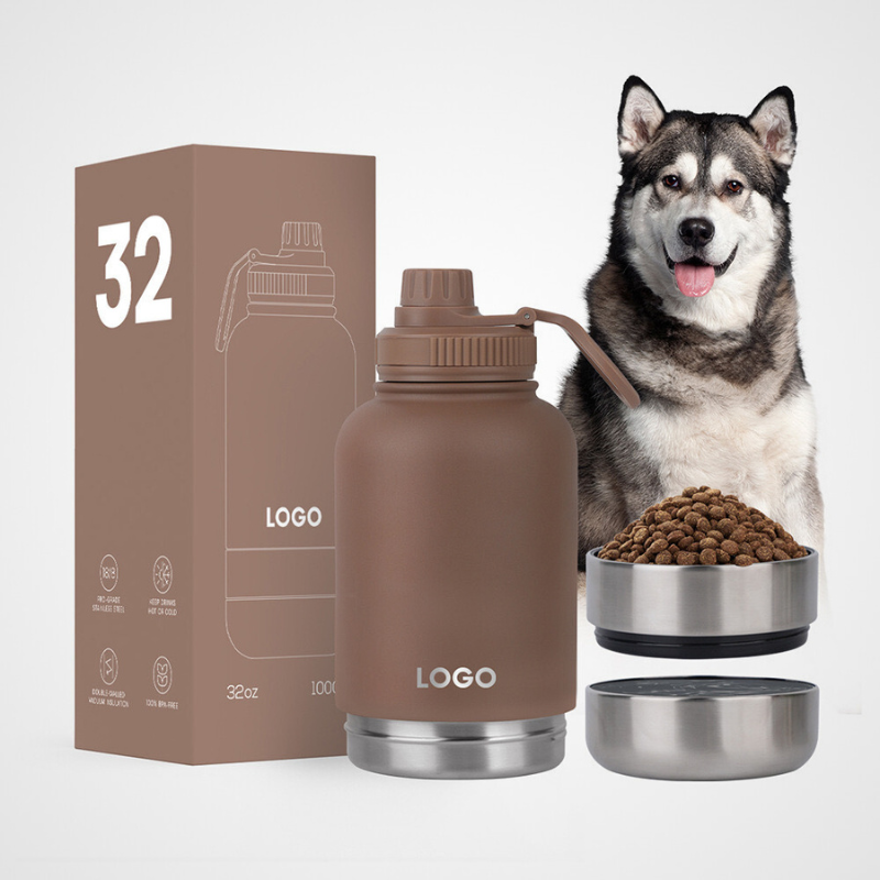 3-in-1 Pet Travel Hydration Jug | 32oz Vacuum Insulated | Pet Brand Bulk Sourcing