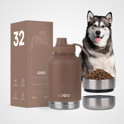 3-in-1 Pet Travel Hydration Jug | 32oz Vacuum Insulated | Pet Brand Bulk Sourcing