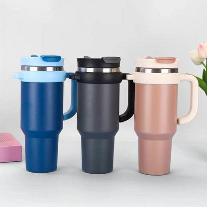 Classic Metal Travel Mug | 40oz Double-Wall Insulated | Premium Gifting Bulk
