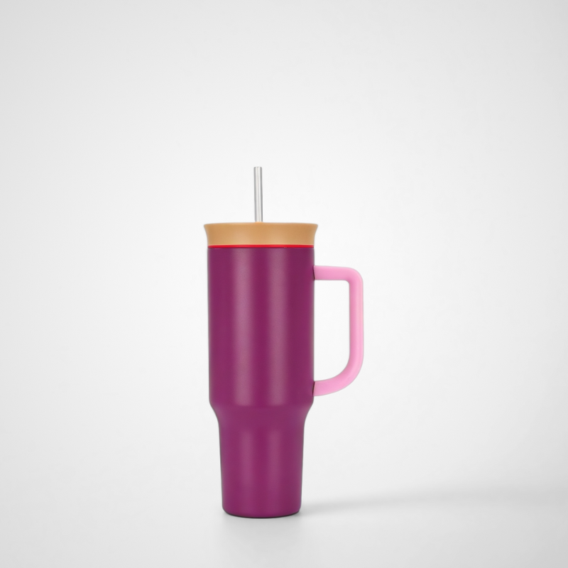 High-Conversion 40oz Insulated Travel Tumbler | Heavy-Duty Handle | B2B Wholesale