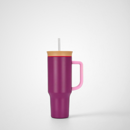 High-Conversion 40oz Insulated Travel Tumbler | Heavy-Duty Handle | B2B Wholesale