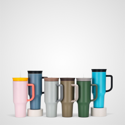 High-Conversion 40oz Insulated Travel Tumbler | Heavy-Duty Handle | B2B Wholesale