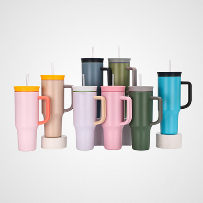 High-Conversion 40oz Insulated Travel Tumbler | Heavy-Duty Handle | B2B Wholesale