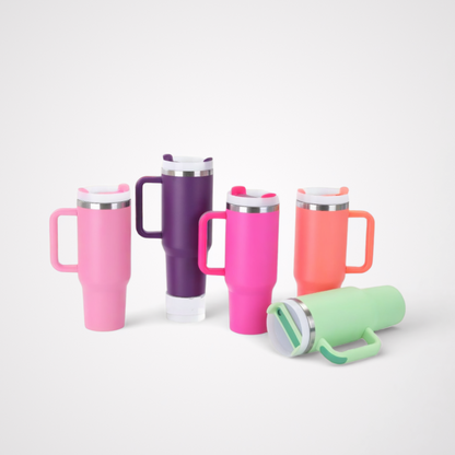 40oz Travel Car Mug | 3-Way Spill-Proof Rotating Lid | Double-Wall Vacuum Insulated
