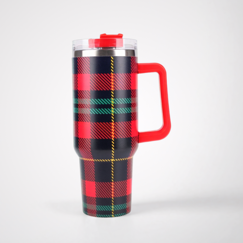 Vibrant Patterned Car Mug | 40oz Double-Wall with Handle | Customized Print Bulk