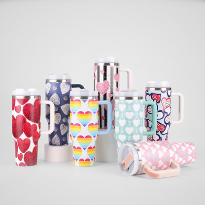 Vibrant Patterned Car Mug | 40oz Double-Wall with Handle | Customized Print Bulk