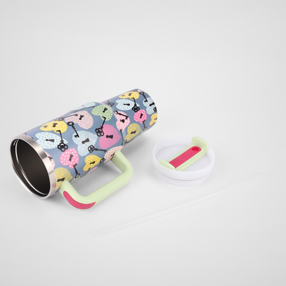 Vibrant Patterned Car Mug | 40oz Double-Wall with Handle | Customized Print Bulk