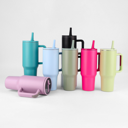 30oz/40oz Heavy-Duty Car Mug | Leak-Proof Screw Lid with Straw | Rugged Sports Travel Tumbler