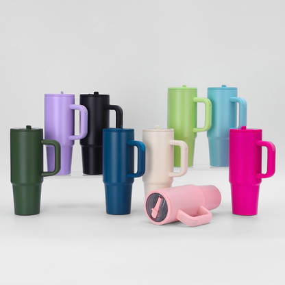 30oz/40oz Heavy-Duty Car Mug | Leak-Proof Screw Lid with Straw | Rugged Sports Travel Tumbler