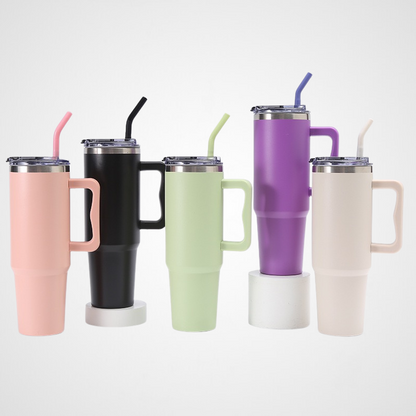 Aesthetic 40oz Travel Tumbler | Heavy-Duty Grab Handle | Trendy B2B