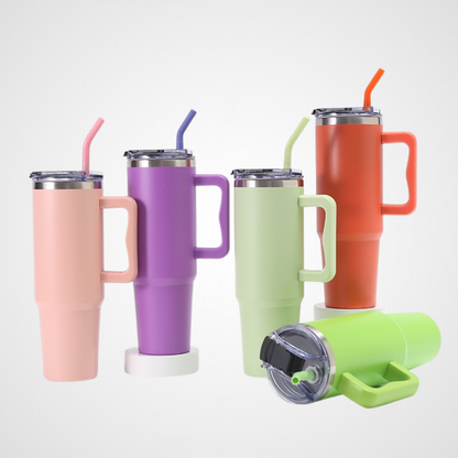 Aesthetic 40oz Travel Tumbler | Heavy-Duty Grab Handle | Trendy B2B