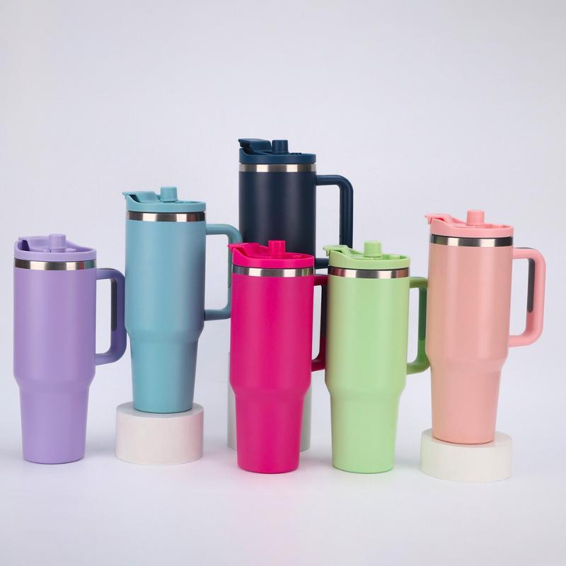 Heavy-Duty Commuter Car Mug | 40oz Double-Wall with Handle | Roadside Travel Bulk