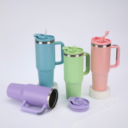 Heavy-Duty Commuter Car Mug | 40oz Double-Wall with Handle | Roadside Travel Bulk