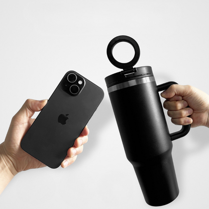 40oz MagSafe Travel Tumbler | Built-in Magnetic Phone Mount Handle | Active Lifestyle Cup
