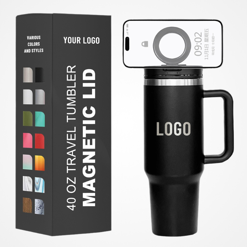 40oz MagSafe Travel Tumbler | Built-in Magnetic Phone Mount Handle | Active Lifestyle Cup