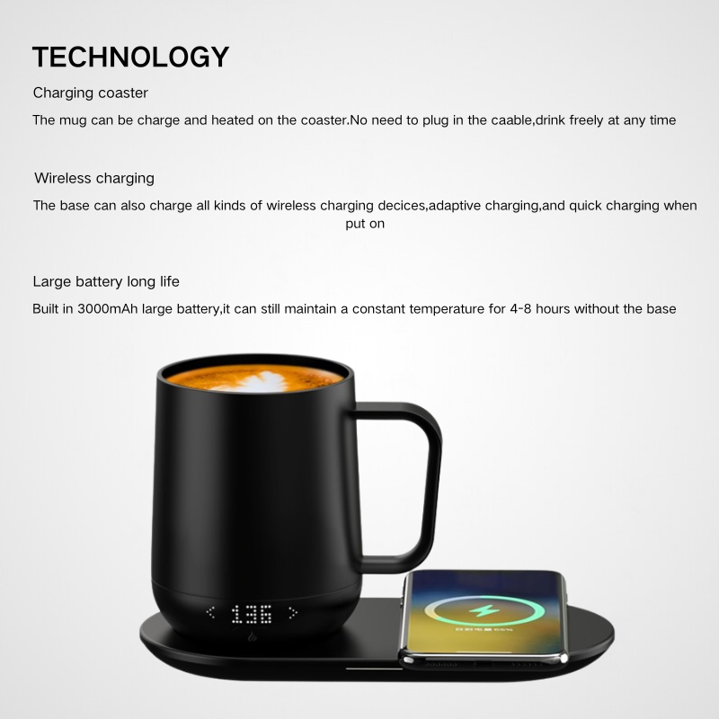 Barista Smart Warmer Mug Set | Wireless Heating Base | Luxury Corporate Gift