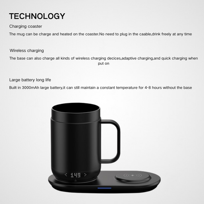 Smart Heated Car Cup | Wireless Charging Warmer Base | Tech Executive Wholesale