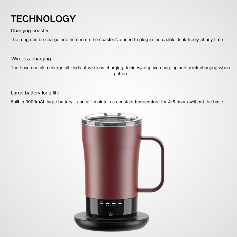 App-Controlled Smart Heated Coffee Mug | 14oz LED Display | High-End Tech B2B