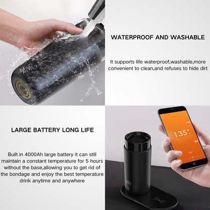 Deluxe Smart Coffee Flask | Wireless Charging Base | High-End Tech Wholesale