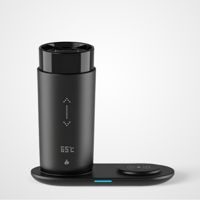 Deluxe Smart Coffee Flask | Wireless Charging Base | High-End Tech Wholesale