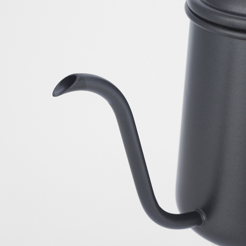Chic Gooseneck Drip Kettle | 650ml Matte Black with Wooden