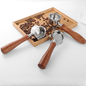 Premium Bottomless Portafilter | 58mm SUS304 Wood Handle | Pro Barista Espresso Bulk
