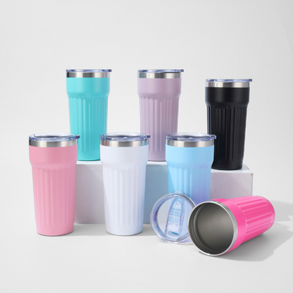Classic Everyday Travel Tumbler | 20oz Double-Wall Powder-Coated | Office Gifting Bulk