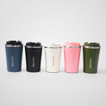Modern Desk Coffee Mug | 13oz-18oz Double-Wall Vacuum | Cafe Branding Bulk