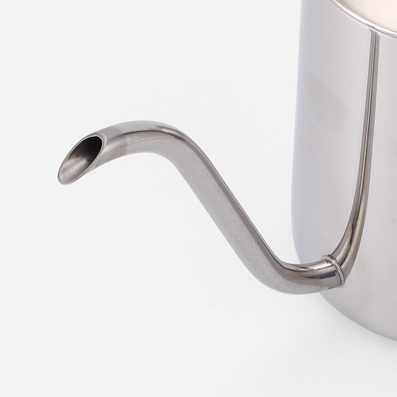 Precision Gooseneck Drip Kettle | 350ml Silver Mirror Polish | Professional Pour-Over Pot