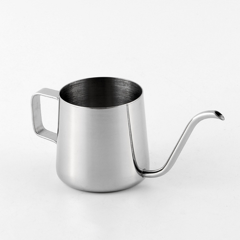 Minimalist Gooseneck Drip Kettle | 350ml Brushed Satin Steel | Specialty Coffee Water Pot