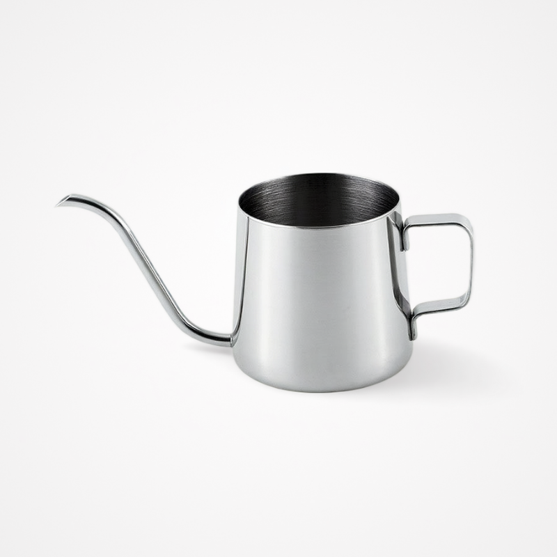 Minimalist Gooseneck Drip Kettle | 350ml Brushed Satin Steel | Specialty Coffee Water Pot