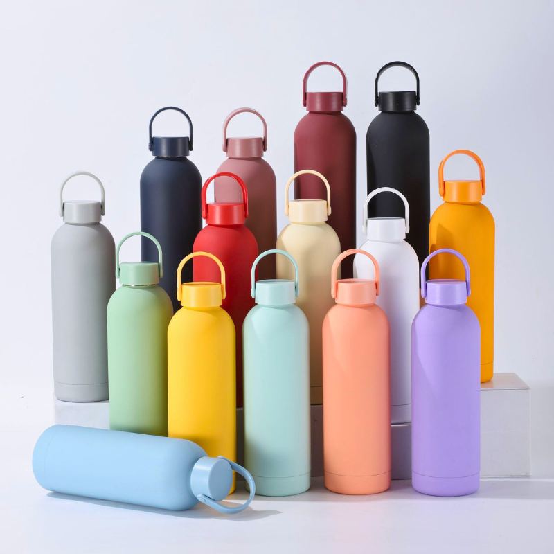 Classic Narrow-Mouth Sports Bottle | Premium SUS304 Steel | Multi-Cap Gym Flask