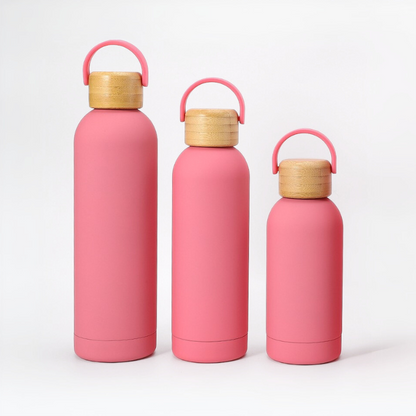 Classic Narrow-Mouth Sports Bottle | Premium SUS304 Steel | Multi-Cap Gym Flask