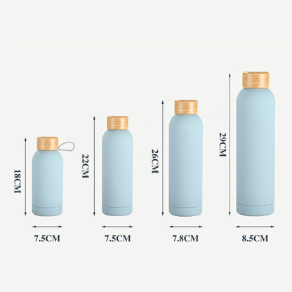 Classic Narrow-Mouth Sports Bottle | Premium SUS304 Steel | Multi-Cap Gym Flask