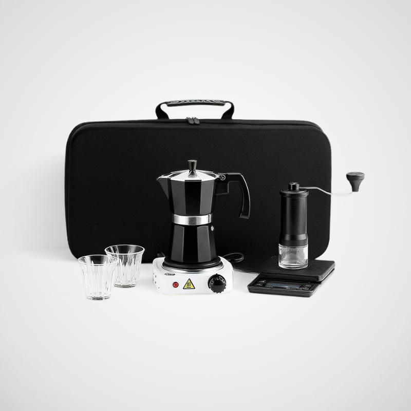 Portable Electric Moka Pot Espresso Set | Premium Barista Travel Kit | Luxury Gifting Bulk