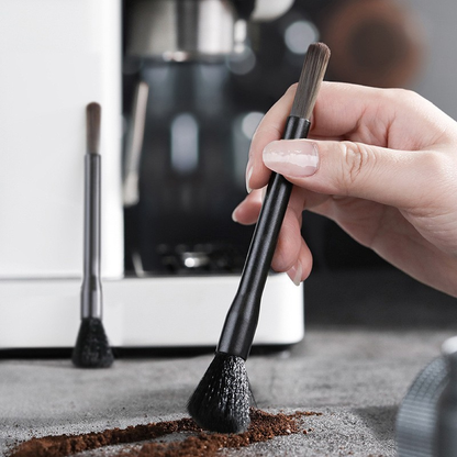 Professional Espresso Grinder Cleaning Brush | Natural Boar Bristles | Hardwood Handle