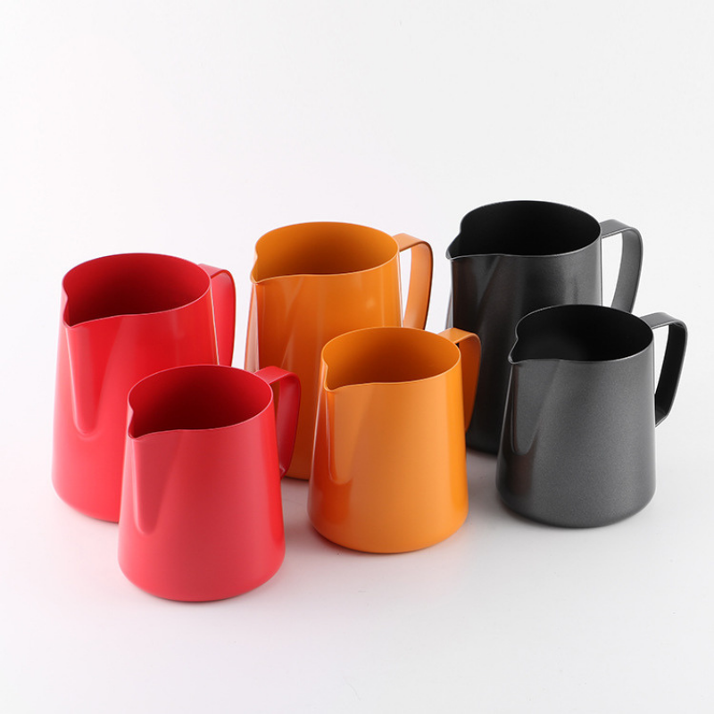 Espresso Steaming & Frothing Pitcher | Ergonomic Loop Handle | Commercial Grade Milk Jug