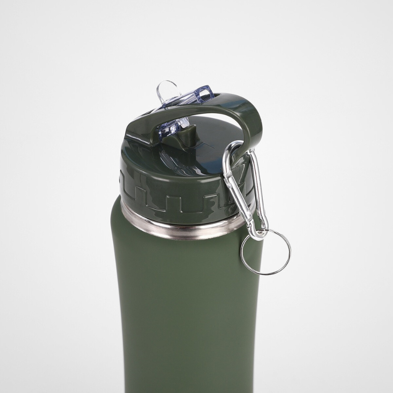 Slim Waist Thermos Flask with Straw | 600ml Double-Wall | Outdoor & Retail Bulk