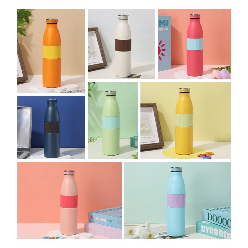 650ml Thermal Sports Flask | Protective Non-Slip Silicone Sleeve | Gym Milk Bottle