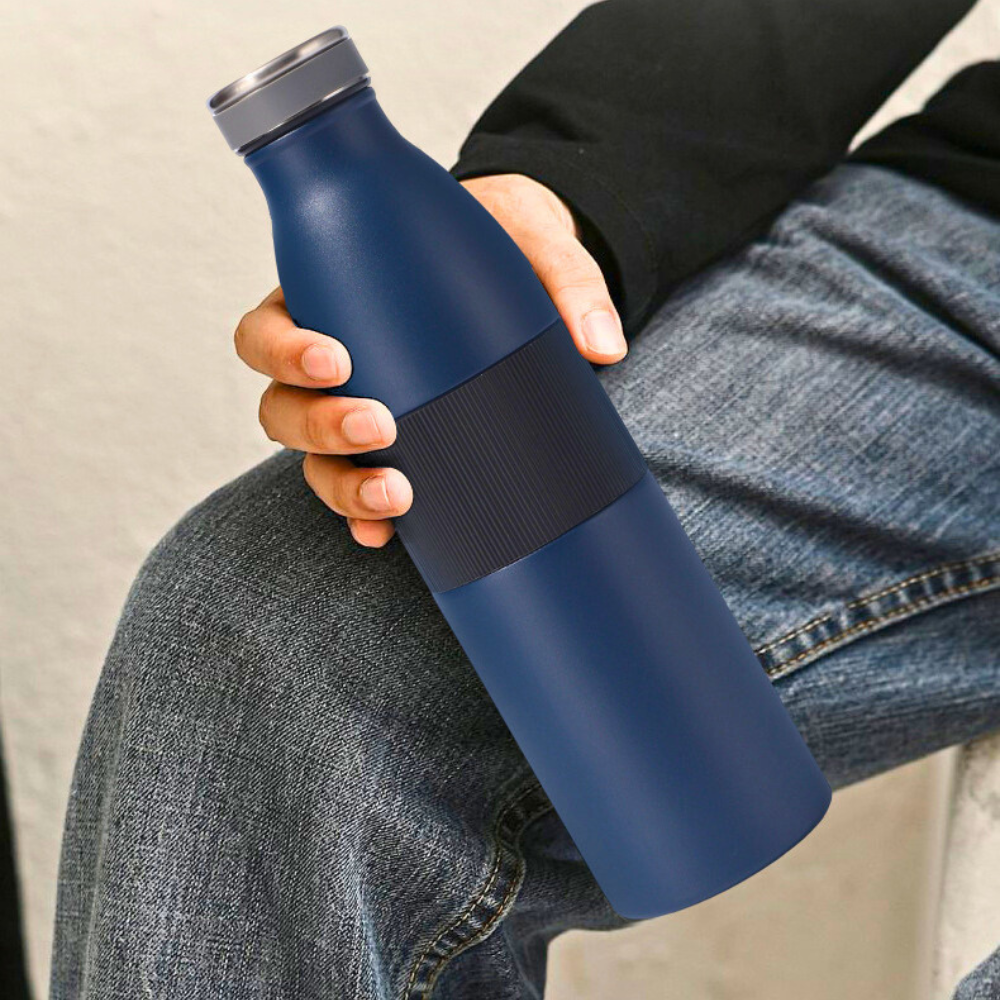 650ml Thermal Sports Flask | Protective Non-Slip Silicone Sleeve | Gym Milk Bottle