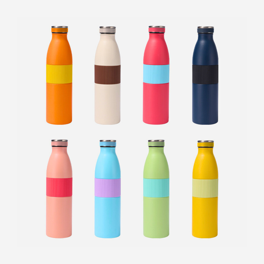 650ml Thermal Sports Flask | Protective Non-Slip Silicone Sleeve | Gym Milk Bottle